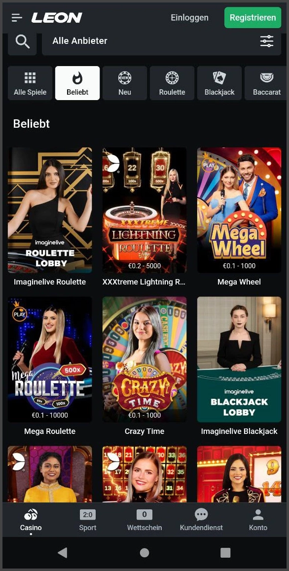 Beliebte Live-Tischspiele im Leon Casino – Blackjack, Roulette & mehr