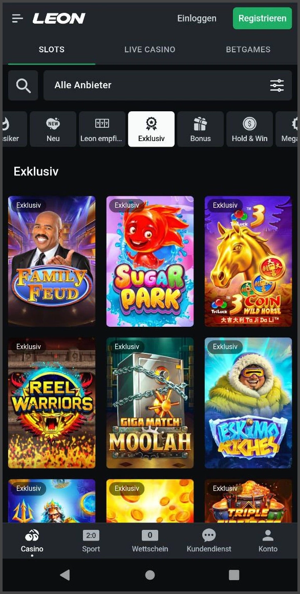 Exklusive Slots & beliebte Titel speziell für deutsche Nutzer bei Leon Casino