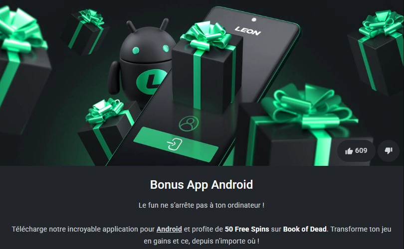 Bonus de bienvenue mobile – 100 € offerts sur Leon Casino
