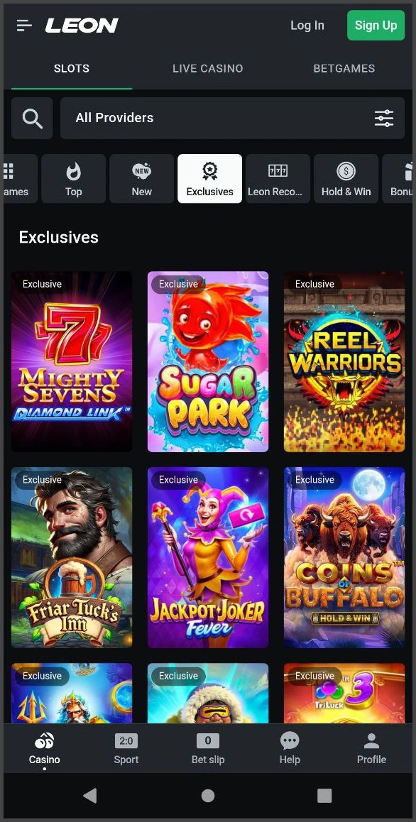 Leon Casino – exclusive slot machines and top games for German users