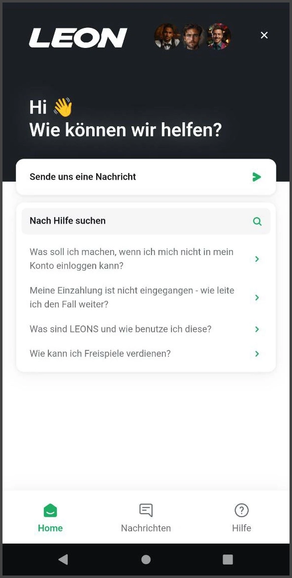 Kontaktmöglichkeiten bei Leon Casino