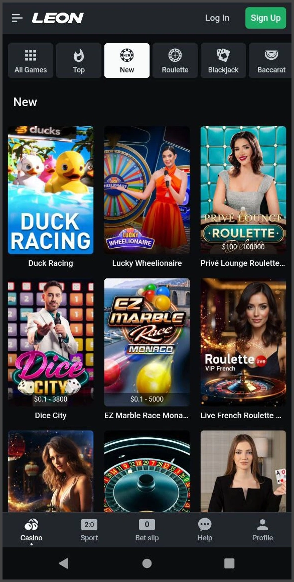 Leon Live Casino new game releases available for UK players with live dealers and fresh tables