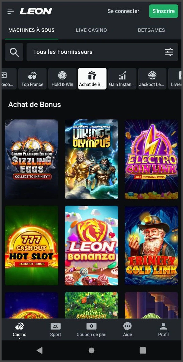 Machines à sous avec option d’achat de bonus direct sur Leon Casino