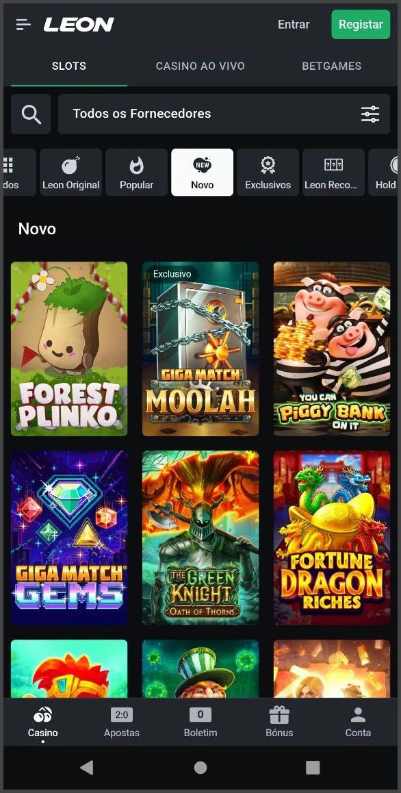 Descubra os novos jogos de slot no Leon Casino