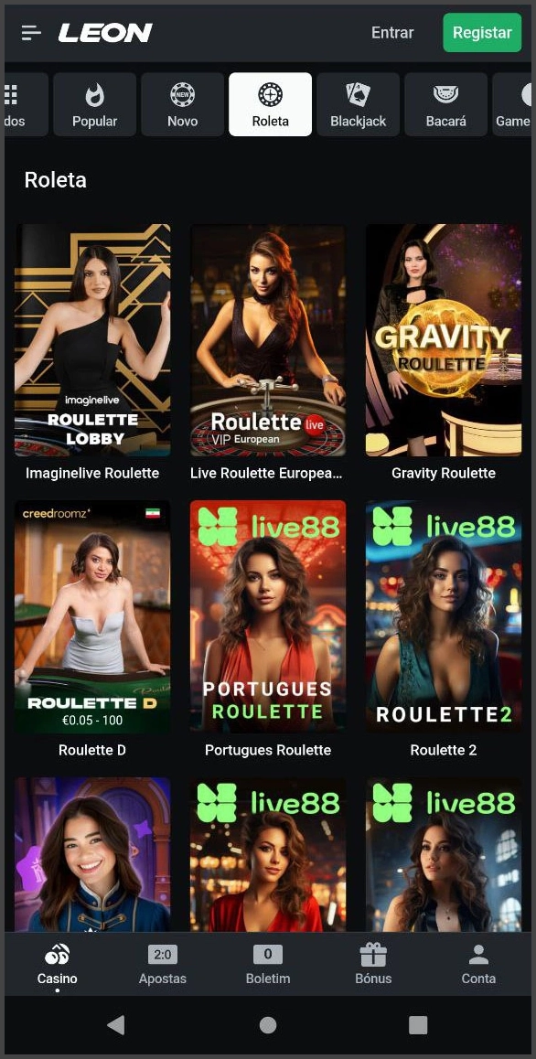 Emoção da roleta em formato online no Leon Casino